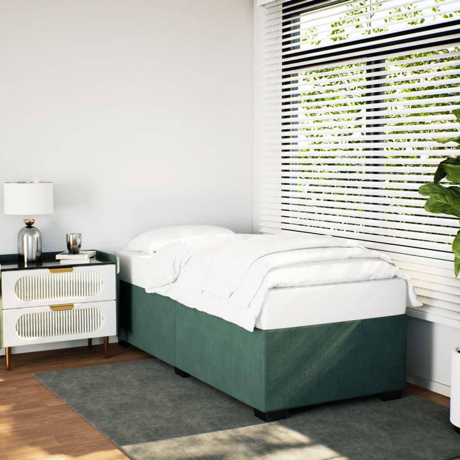 Bedframe fluweel donkergroen 90x190 cm