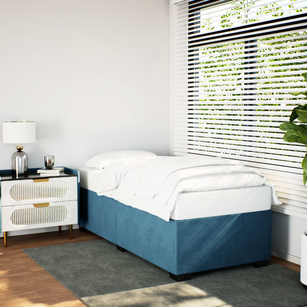 Bedframe fluweel blauw 90x190 cm