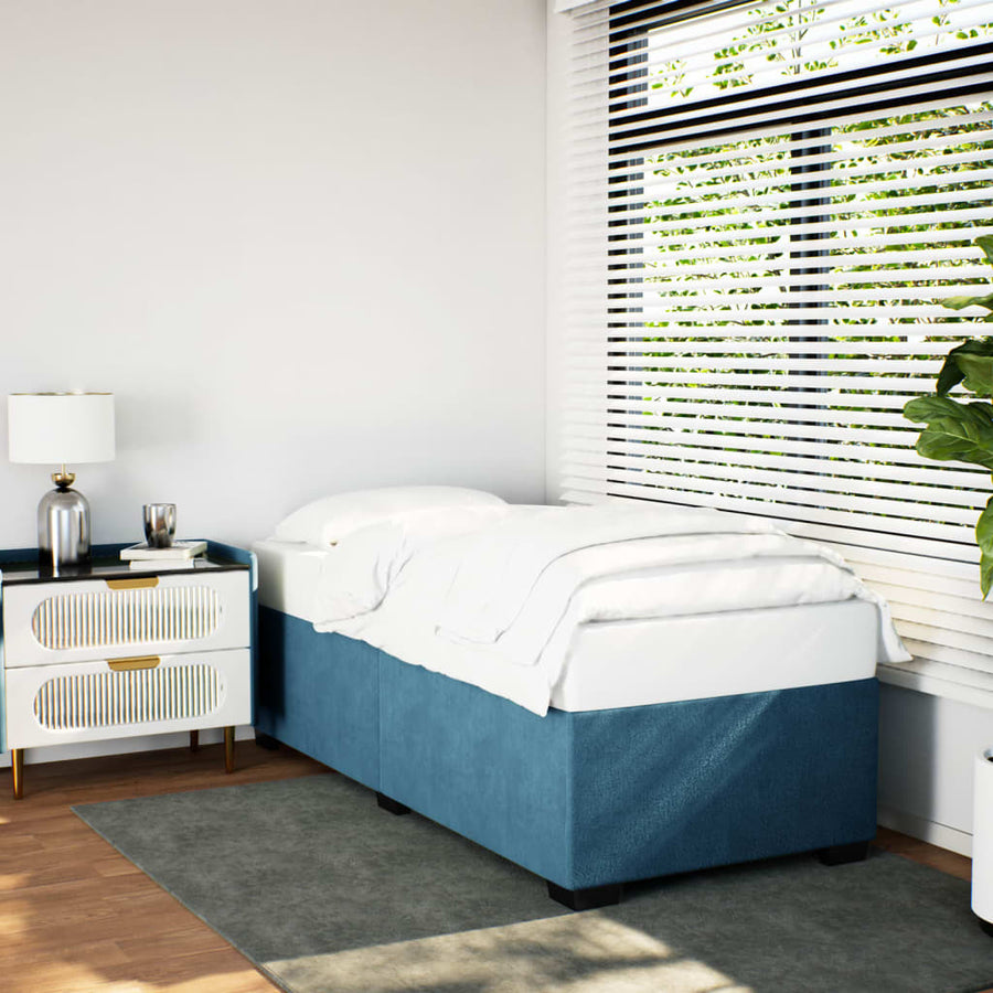 Bedframe fluweel blauw 90x190 cm