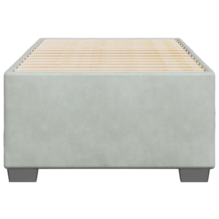 Bedframe fluweel lichtgrijs 90x200 cm