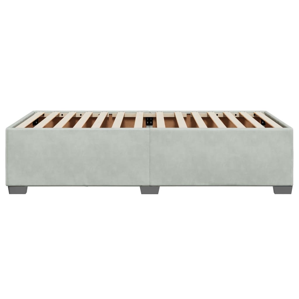 Bedframe fluweel lichtgrijs 90x200 cm
