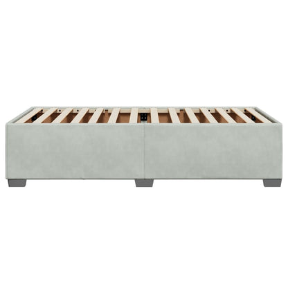 Bedframe fluweel lichtgrijs 90x200 cm