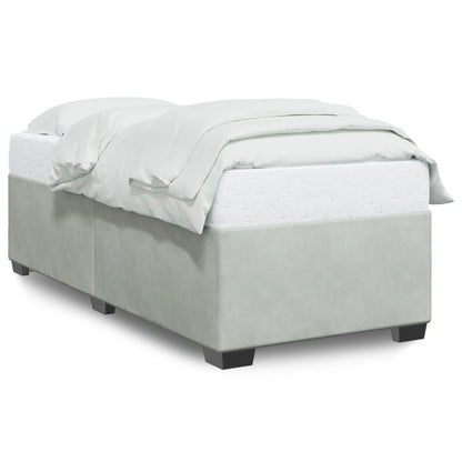 Bedframe fluweel lichtgrijs 90x200 cm