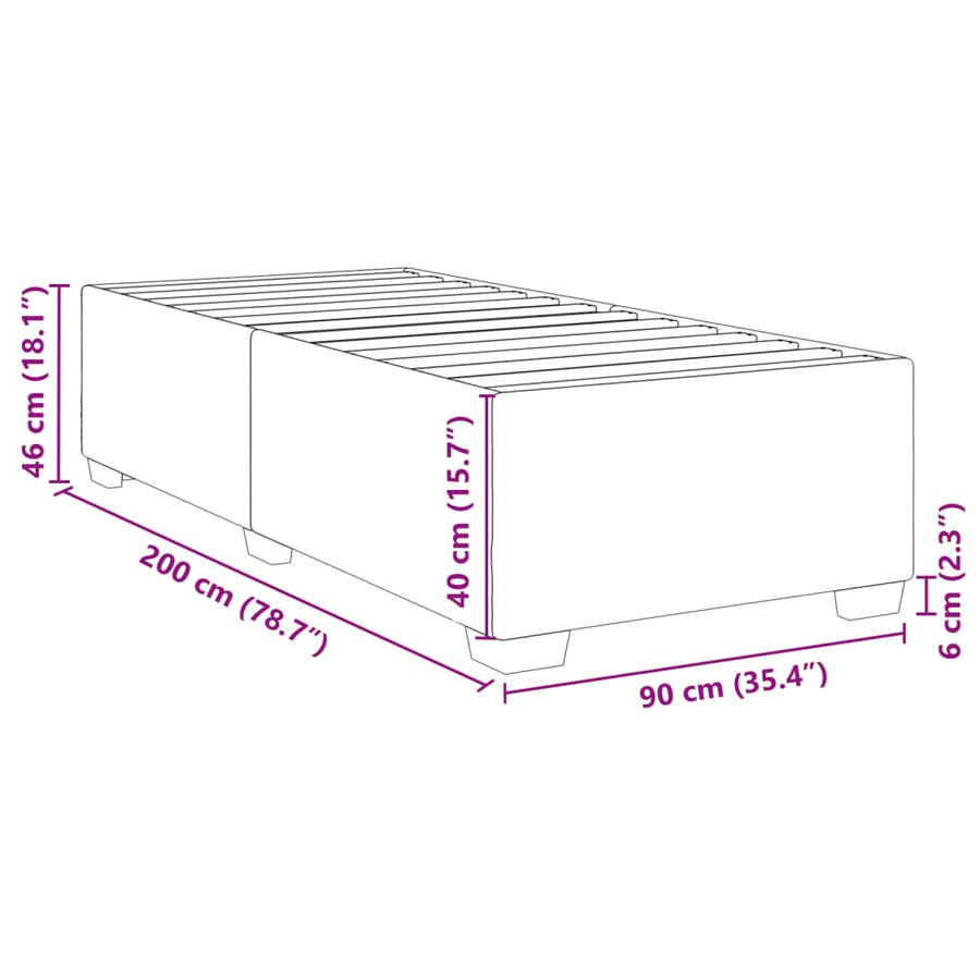 Bedframe fluweel zwart 90x200 cm