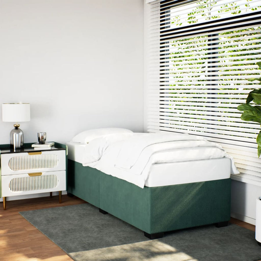 Bedframe fluweel donkergroen 90x200 cm