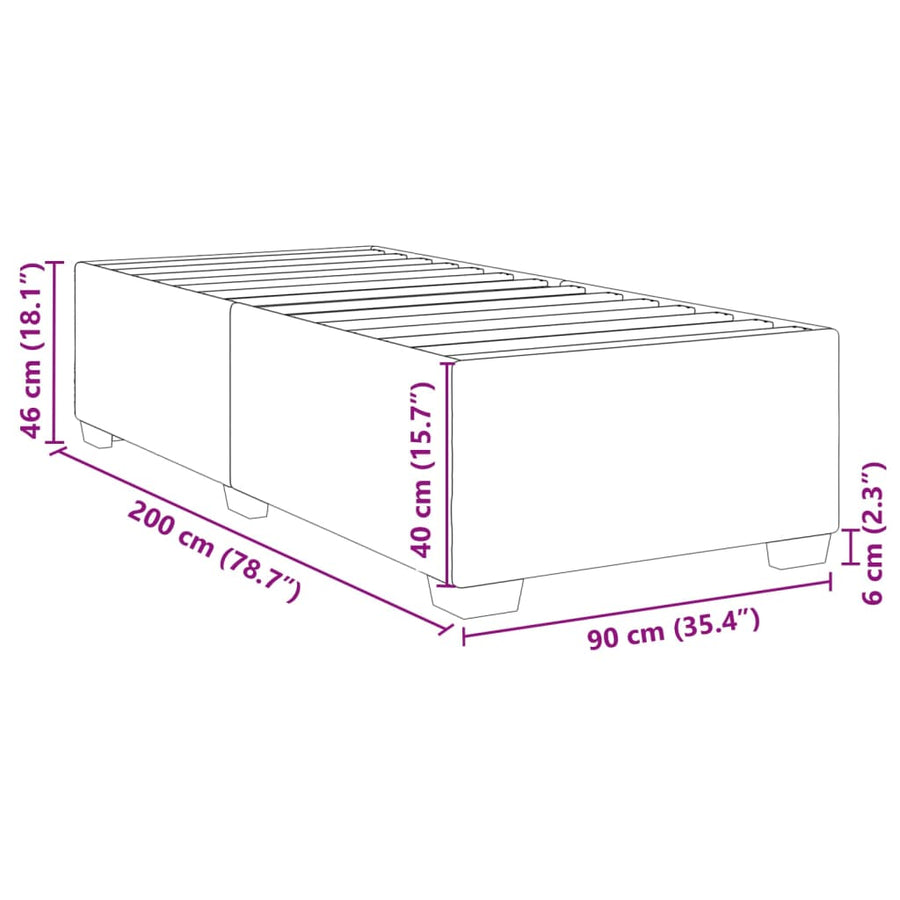 Bedframe fluweel blauw 90x200 cm