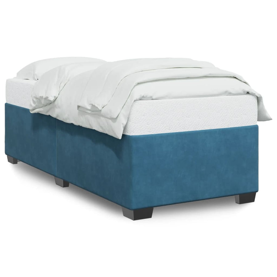 Bedframe fluweel blauw 90x200 cm