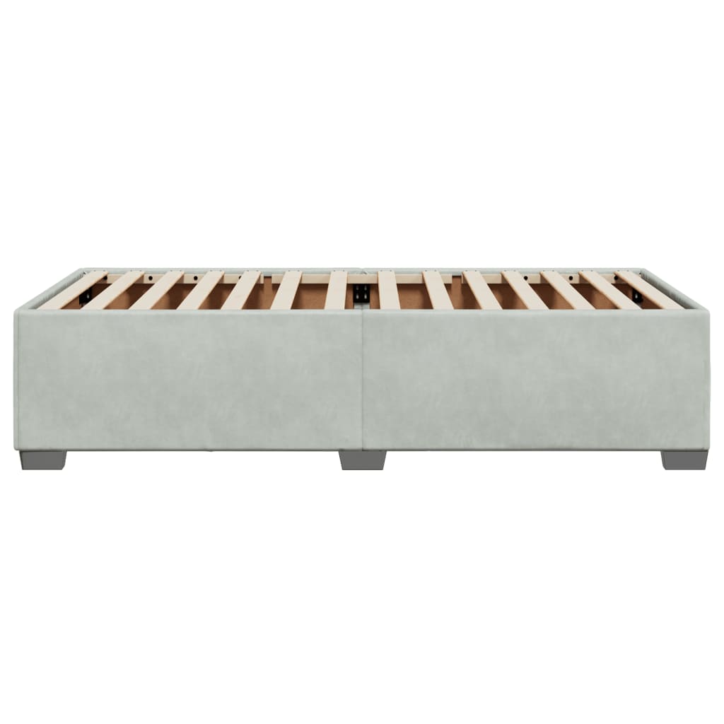 Bedframe fluweel lichtgrijs 100x200 cm