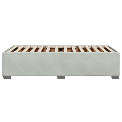 Bedframe fluweel lichtgrijs 100x200 cm