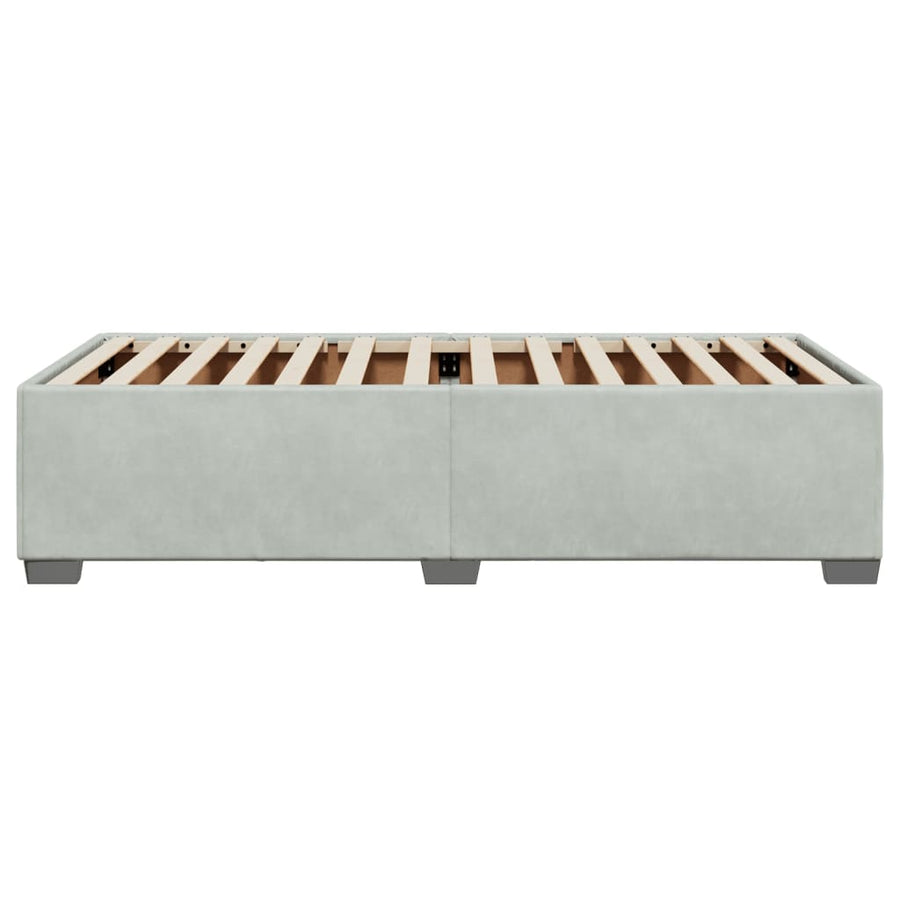 Bedframe fluweel lichtgrijs 100x200 cm