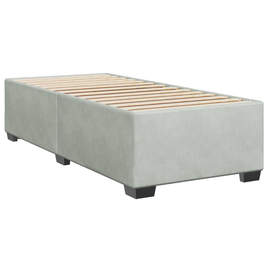 Bedframe fluweel lichtgrijs 100x200 cm