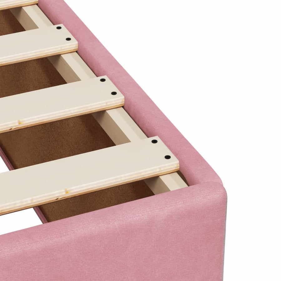 Bedframe fluweel roze 100x200 cm