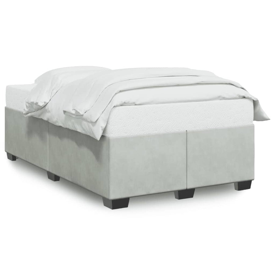 Bedframe fluweel lichtgrijs 120x190 cm