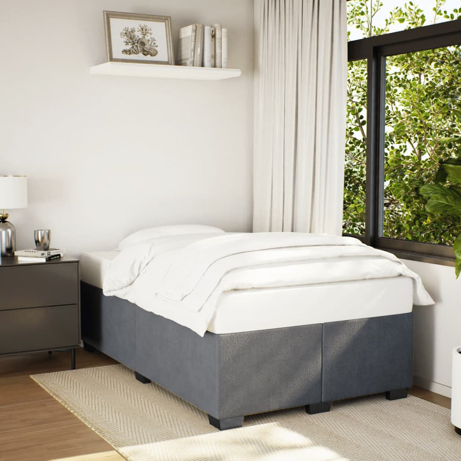 Bedframe fluweel donkergrijs 120x190 cm