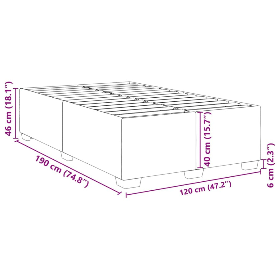 Bedframe fluweel roze 120x190 cm