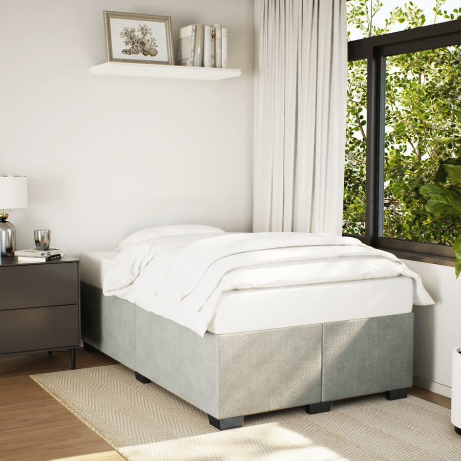 Bedframe fluweel lichtgrijs 120x200 cm