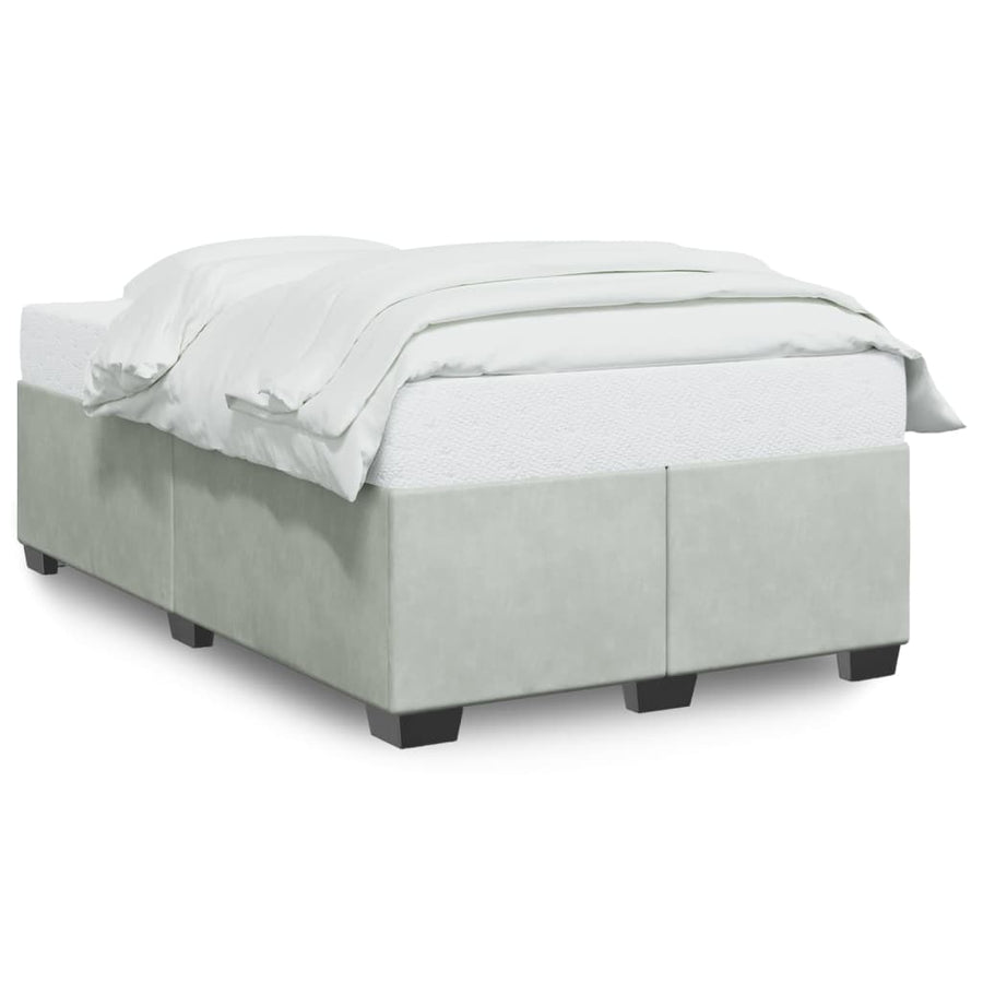 Bedframe fluweel lichtgrijs 120x200 cm