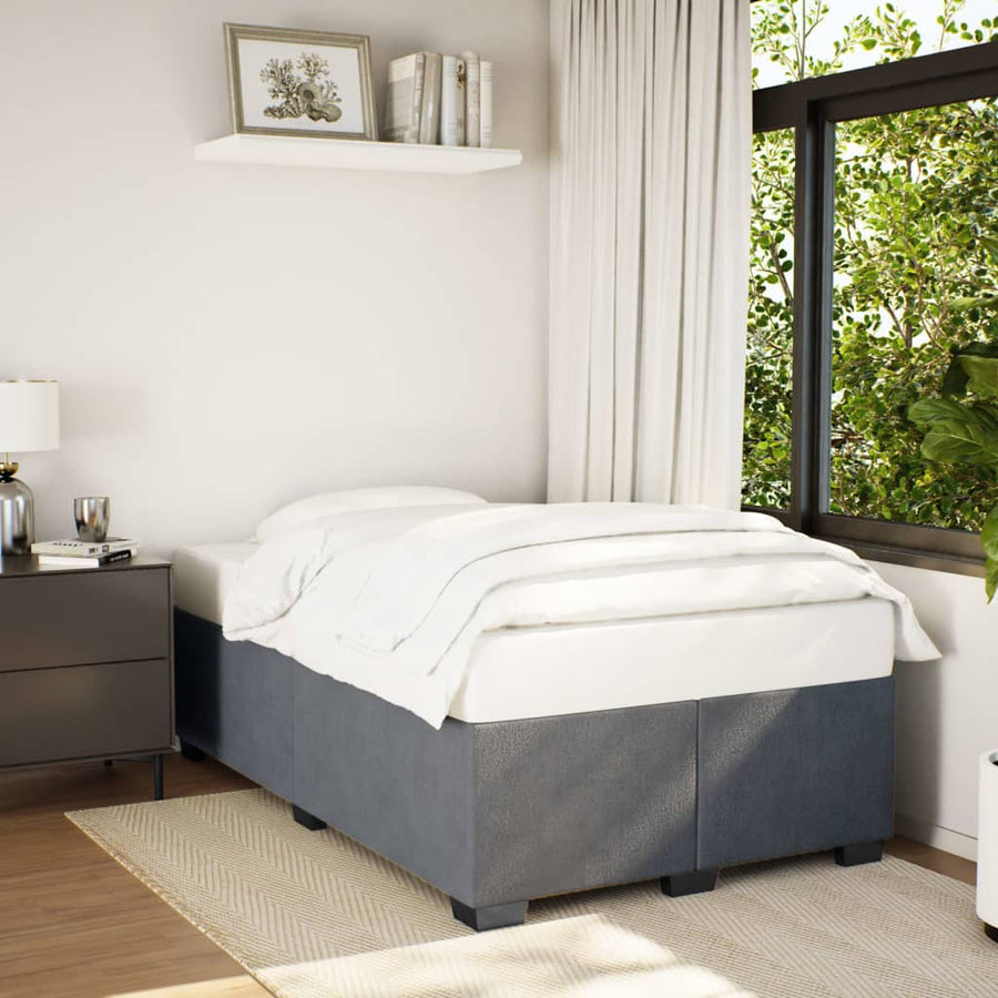 Bedframe fluweel donkergrijs 120x200 cm