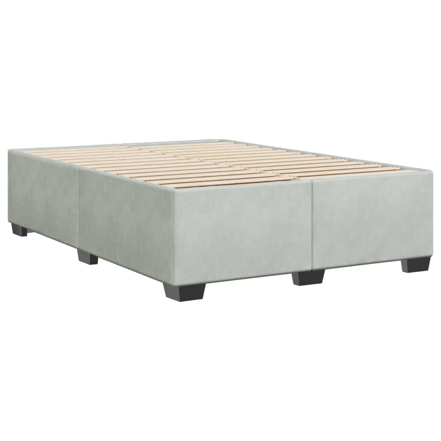 Bedframe fluweel lichtgrijs 140x190 cm