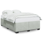 Bedframe 140x190 cm fluweel lichtgrijs