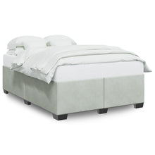 Bedframe fluweel lichtgrijs 140x190 cm