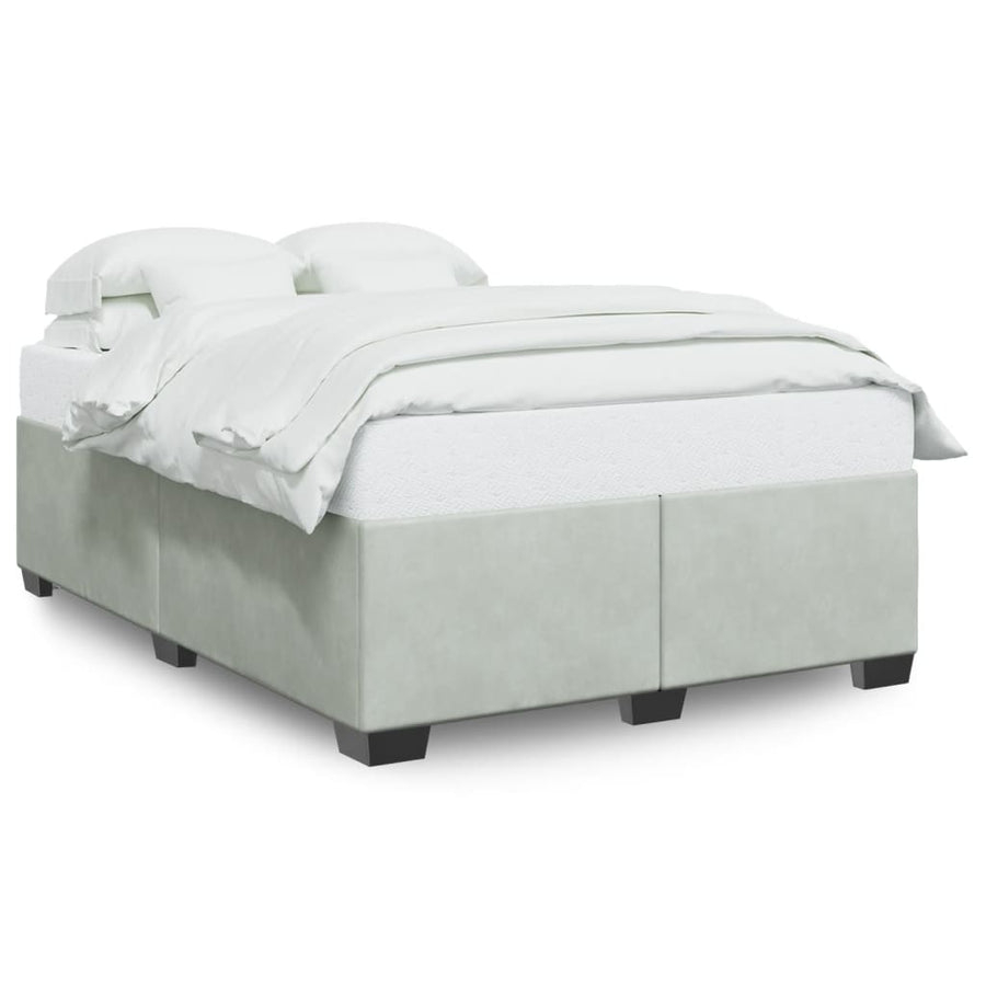 Bedframe fluweel lichtgrijs 140x190 cm