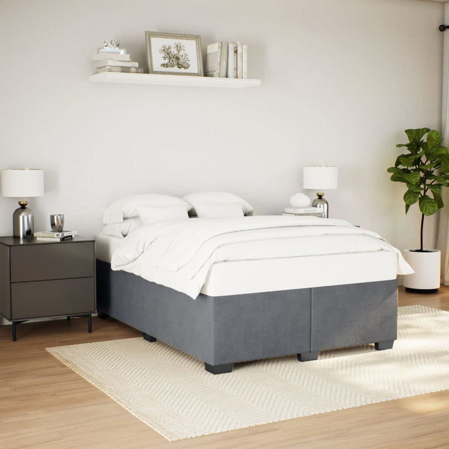 Bedframe fluweel mørkegrå 140x190 cm