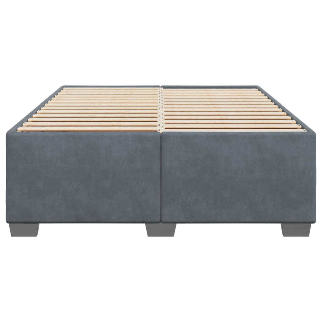 Bedframe fluweel mørkegrå 140x190 cm