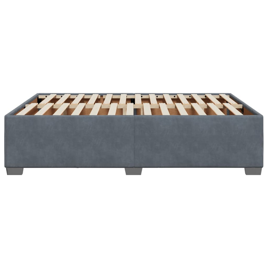 Bedframe fluweel mørkegrå 140x190 cm