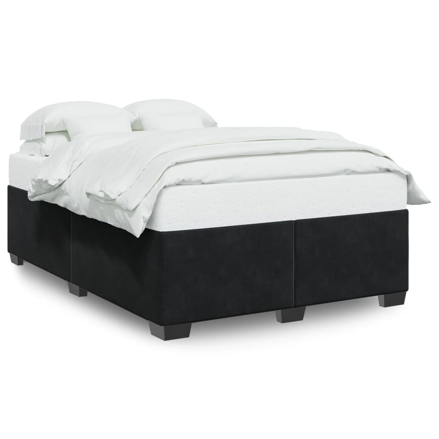 Bedframe fluweel zwart 140x190 cm