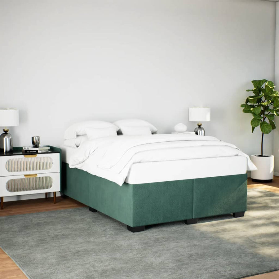Bedframe fluweel donkergroen 140x190 cm