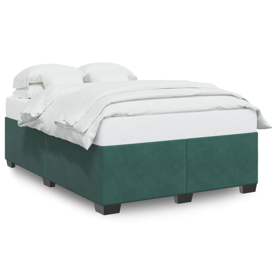Bedframe fluweel donkergroen 140x190 cm