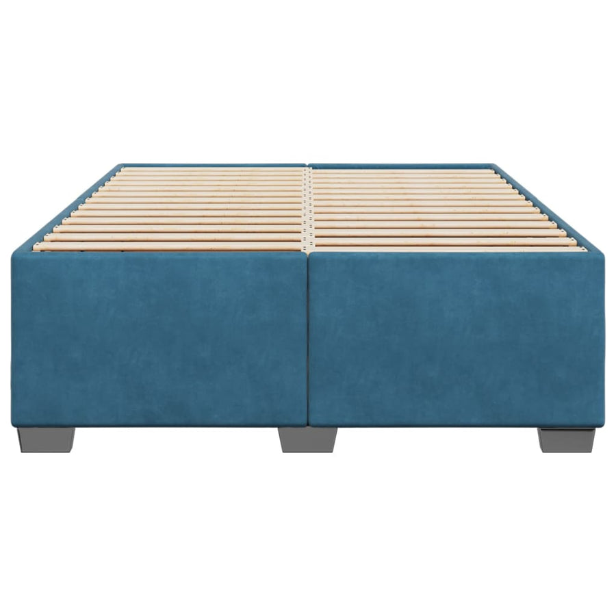 Bedframe fluweel blauw 140x190 cm