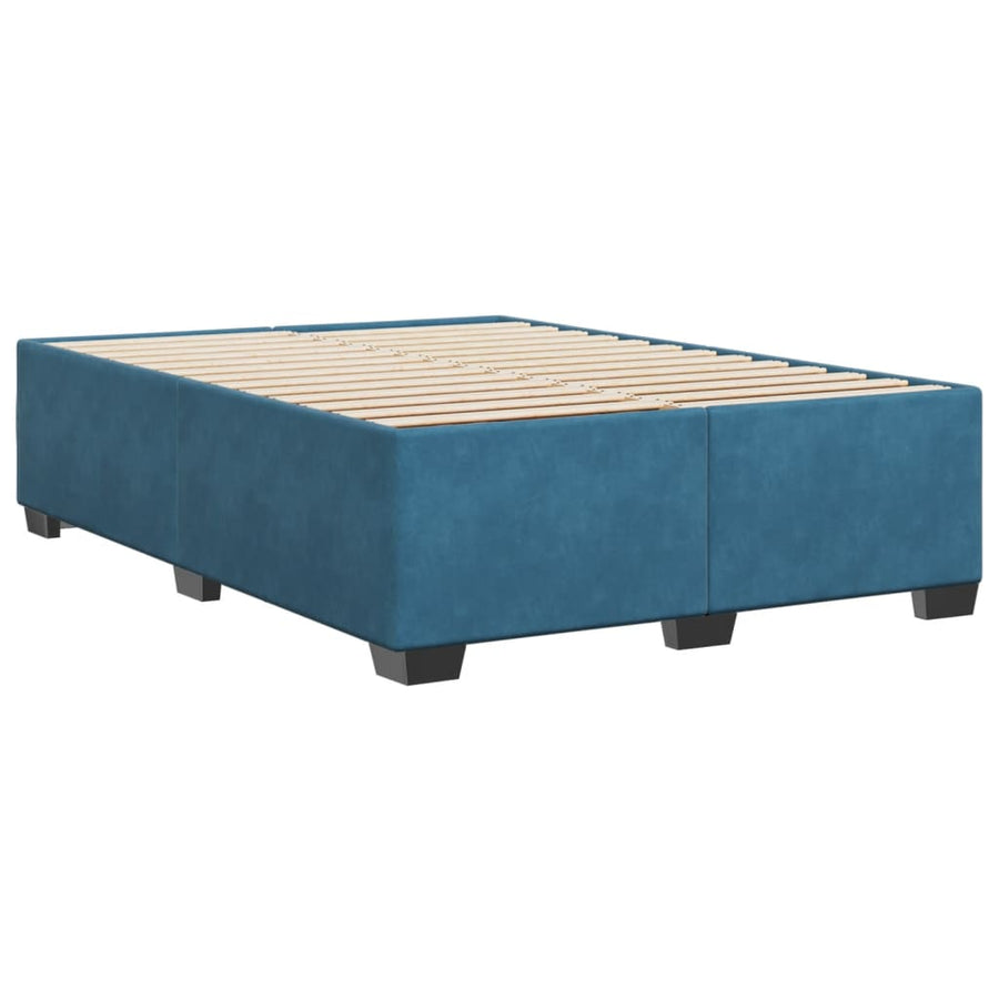Bedframe fluweel blauw 140x190 cm