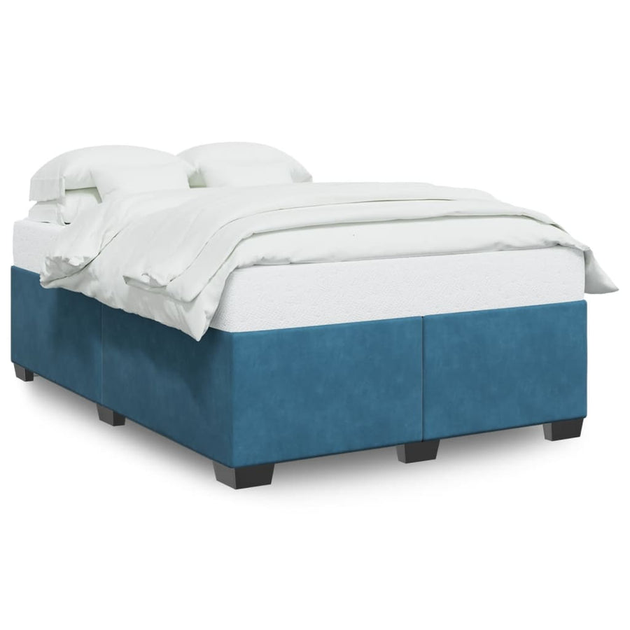 Bedframe fluweel blauw 140x190 cm