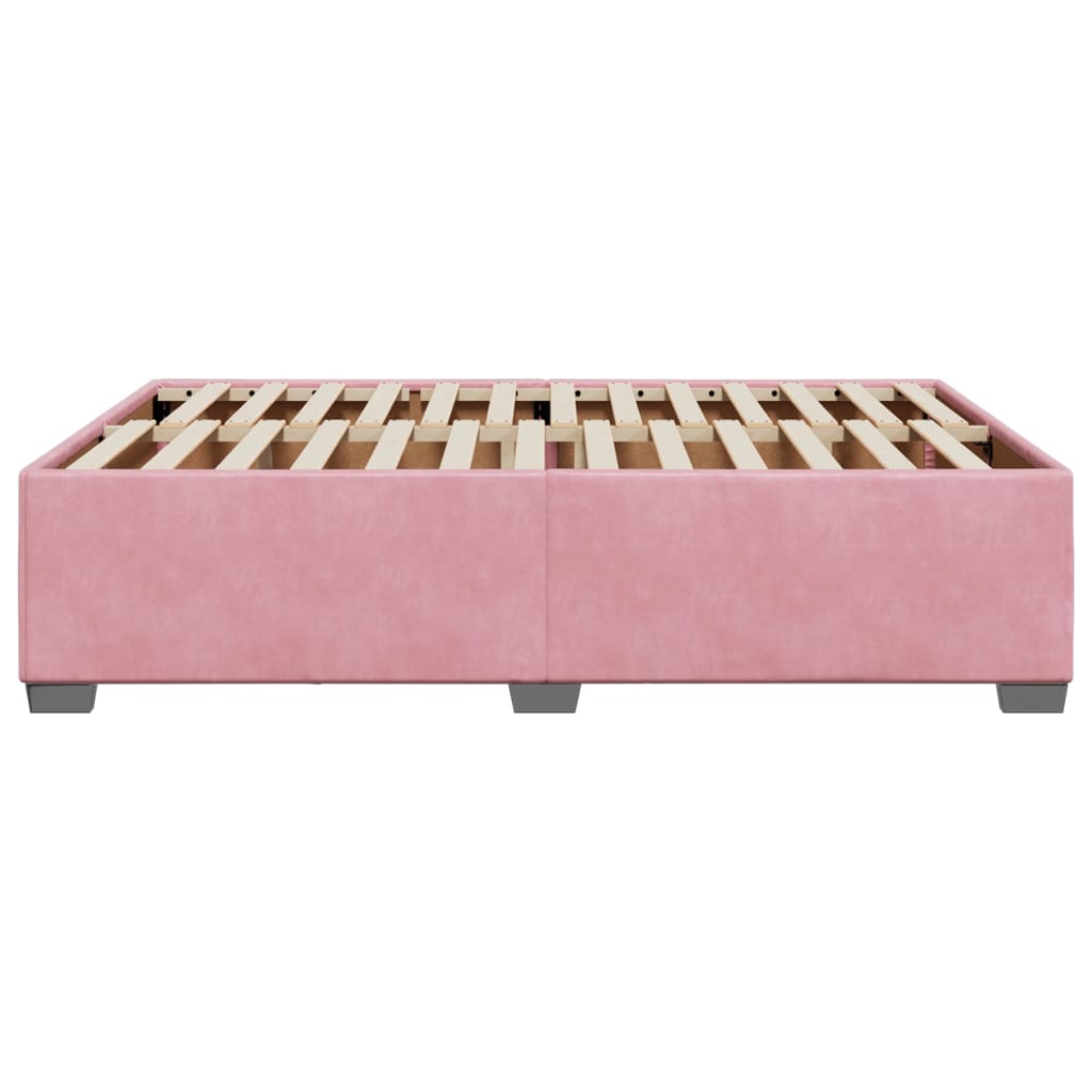 Bedframe fluweel roze 140x190 cm