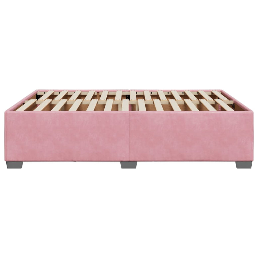 Bedframe fluweel roze 140x190 cm