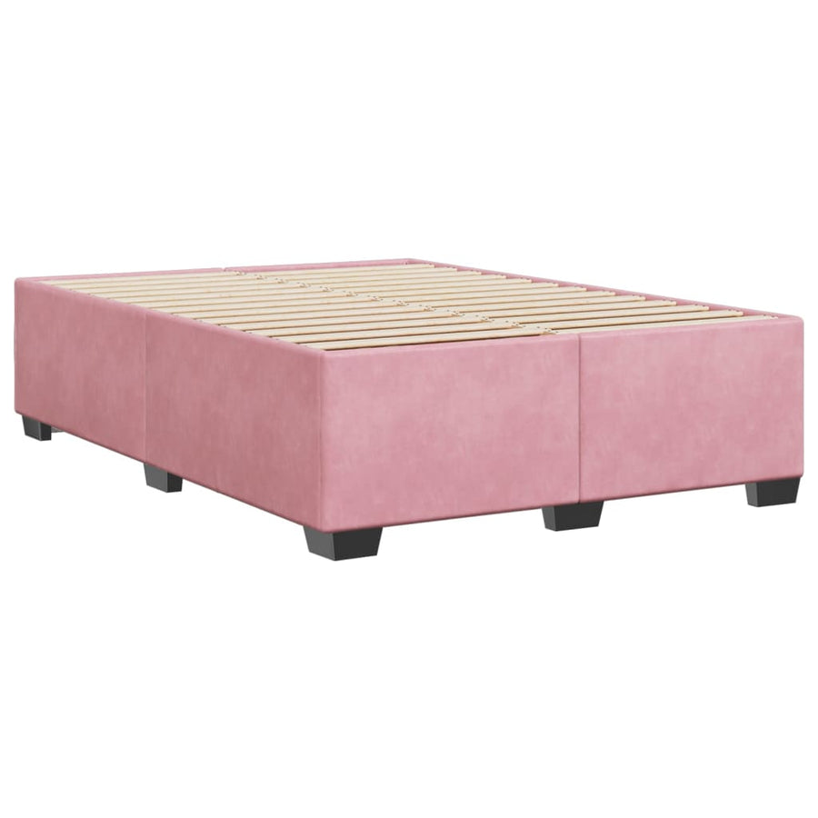 Bedframe fluweel roze 140x190 cm