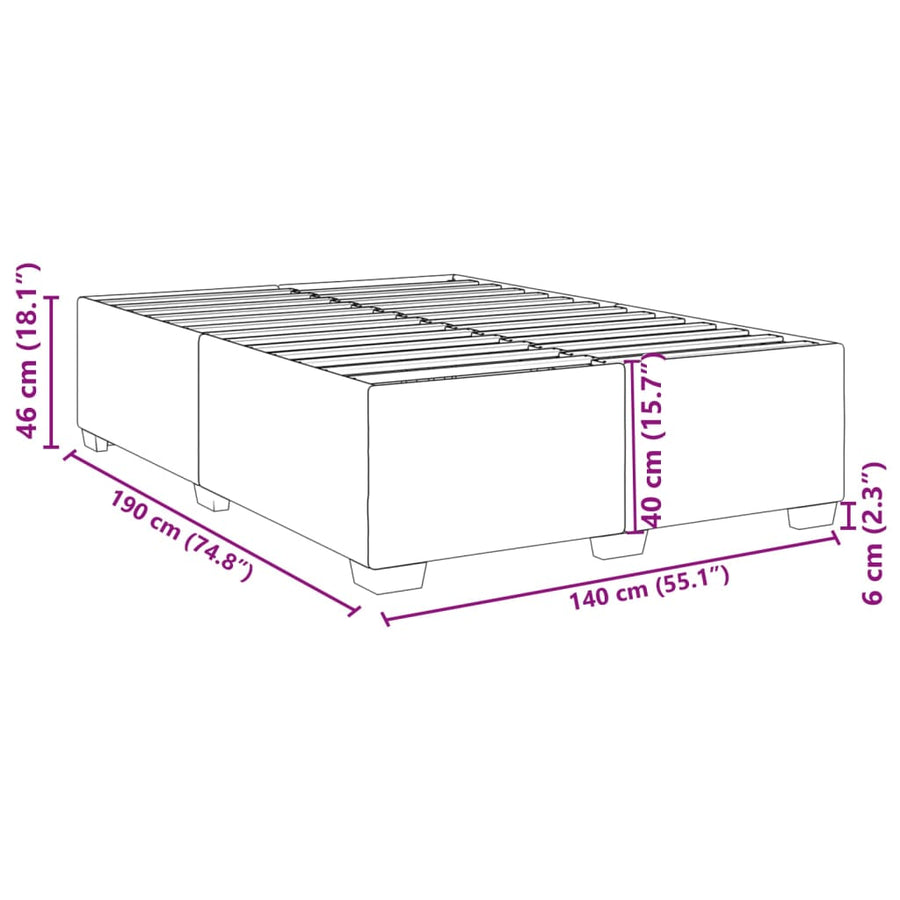 Bedframe fluweel roze 140x190 cm