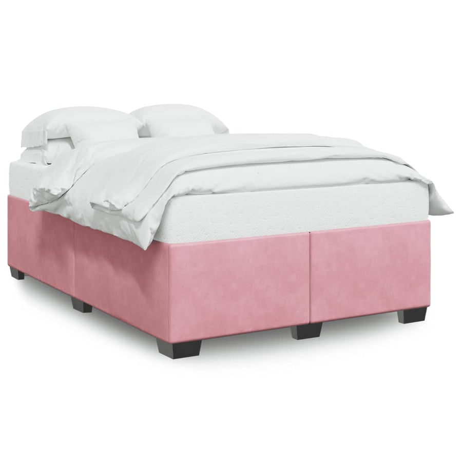 Bedframe fluweel roze 140x190 cm