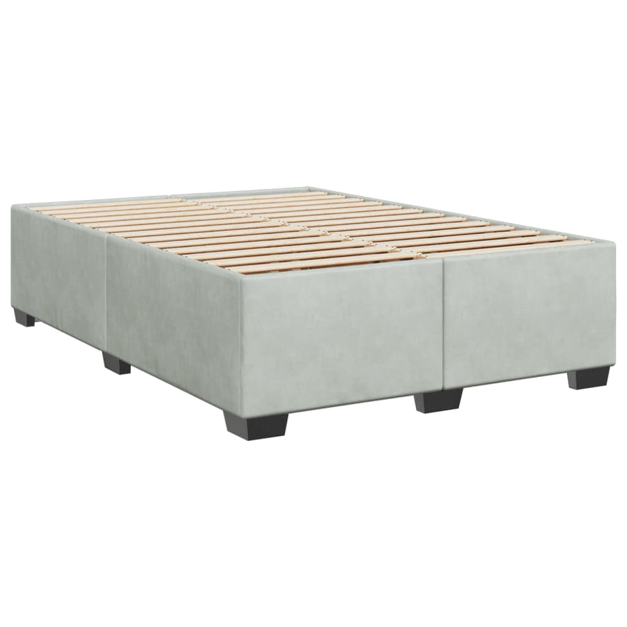 Bedframe fluweel lichtgrijs 140x200 cm