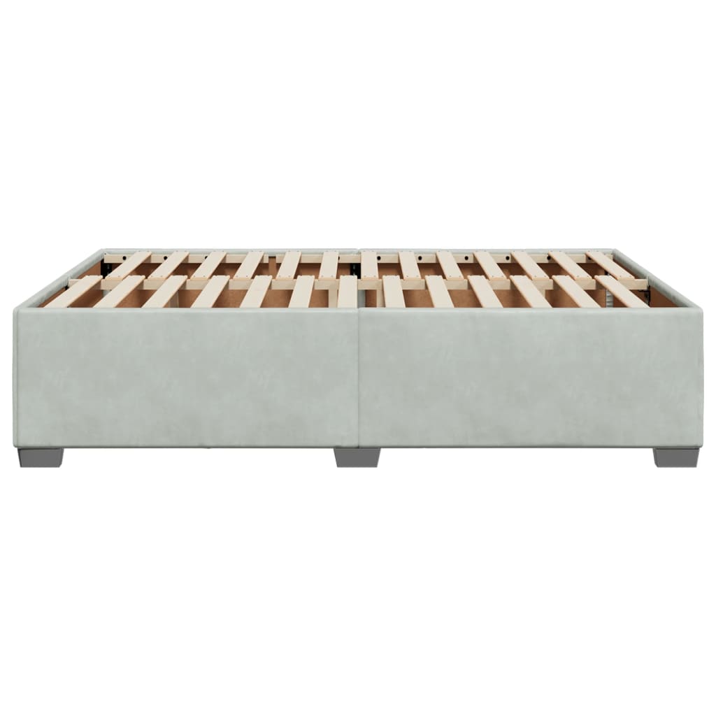 Bedframe fluweel lichtgrijs 140x200 cm