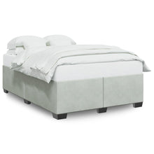 Bedframe fluweel lichtgrijs 140x200 cm