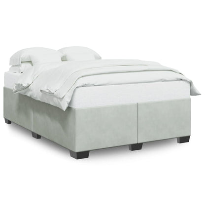 Bedframe fluweel lichtgrijs 140x200 cm