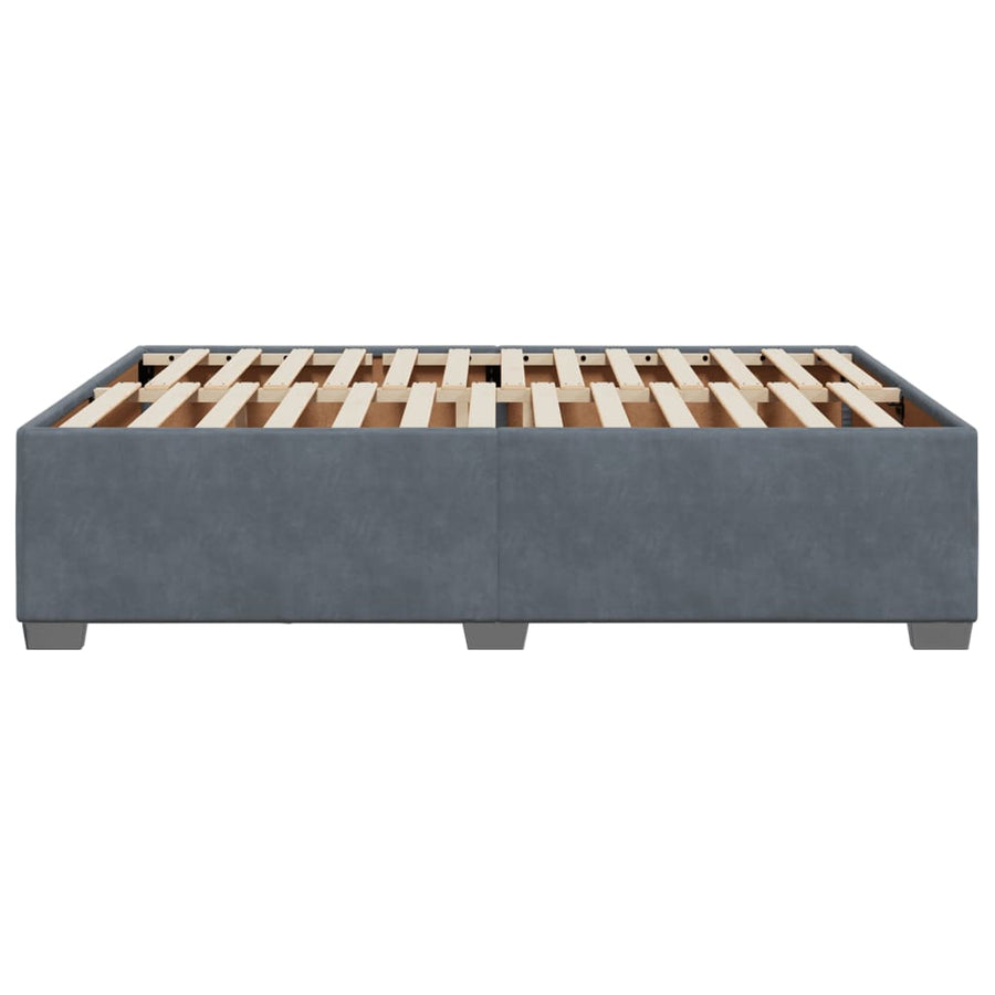 Bedframe fluweel donkergrijs 140x200 cm
