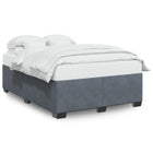Bedframe 140x200 cm fluweel donkergrijs