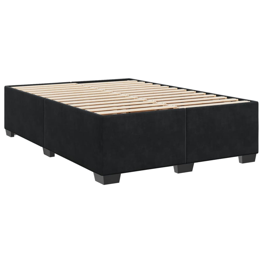 Bedframe fluweel zwart 140x200 cm