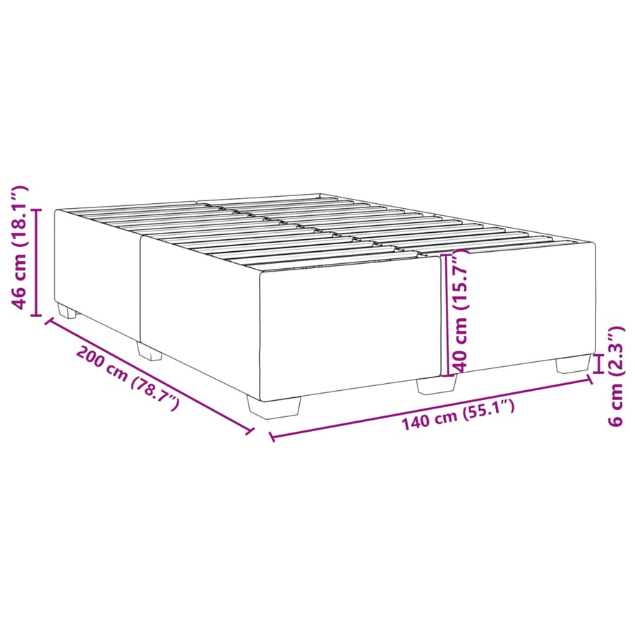 Bedframe fluweel zwart 140x200 cm