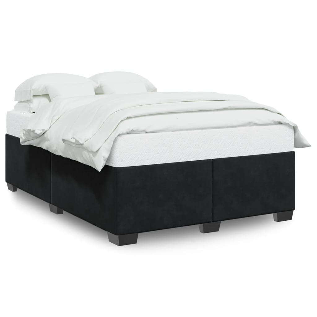 Bedframe fluweel zwart 140x200 cm