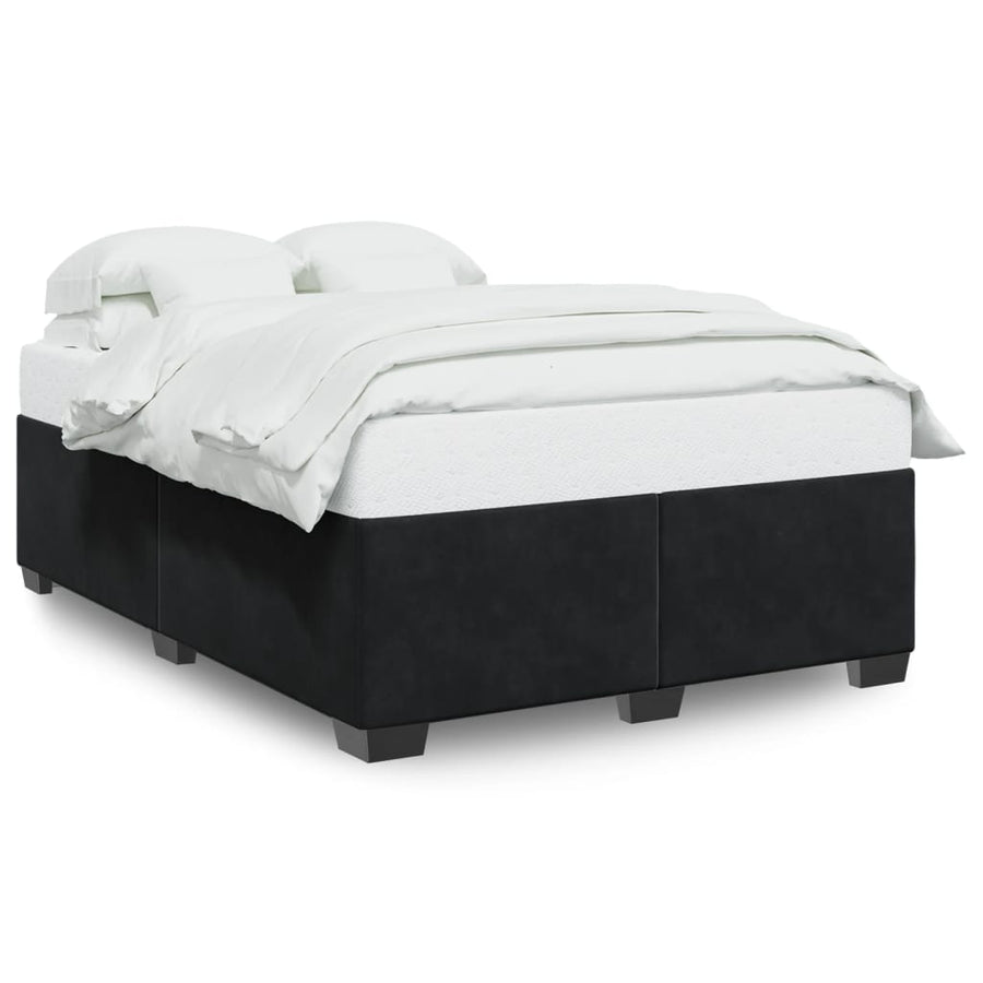 Bedframe fluweel zwart 140x200 cm